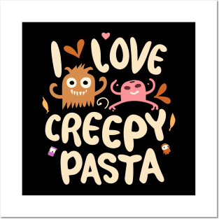 I Love Creepy Pasta Cartoons - Spooky Cartoon Enthusiasm Posters and Art